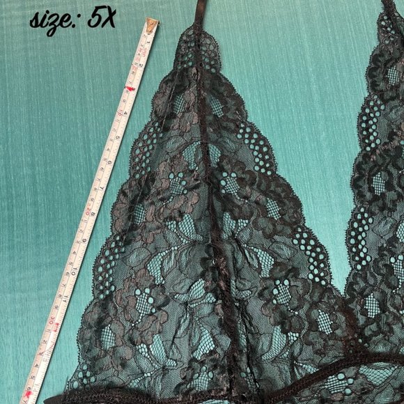 *NEW* Sexy Lace Lingerie QUEEN WOMAN PLUS 1X 2X 3X 4X 5X Halter Chemise Thong - Picture 13 of 16